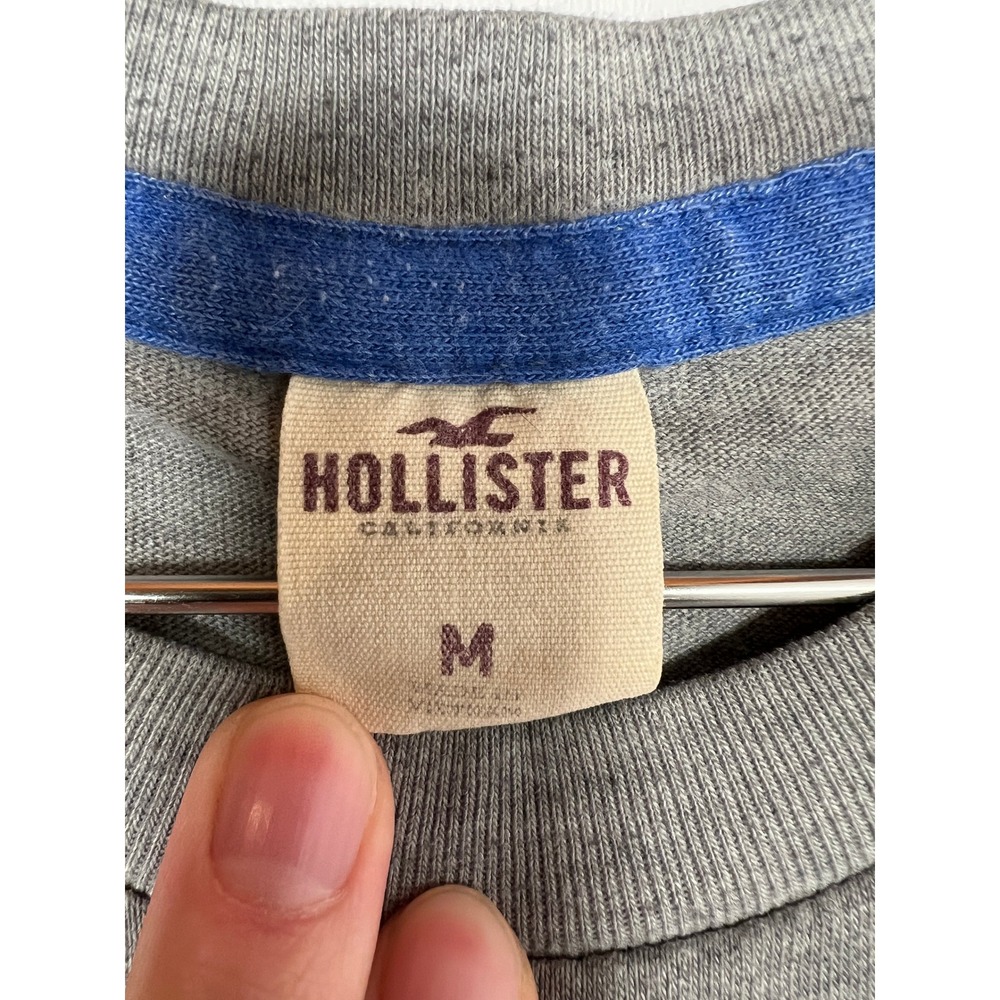 Hollister Gray Regular Fit Graphic T-Shirt Surf‎ Coastal Cotton Blend Medium - Picture 2 of 7
